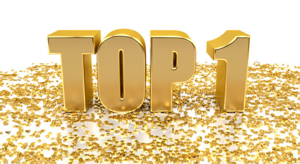 istock TOP 1 - with stars on white background - High quality 3D Render 869234434