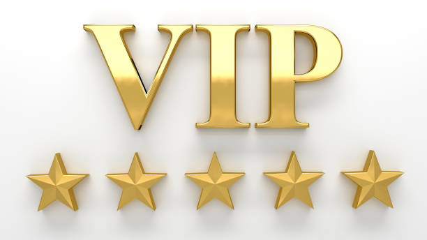 istock VIP - Very important person - gold 3D render on the wall background with soft shadow. 869238998
