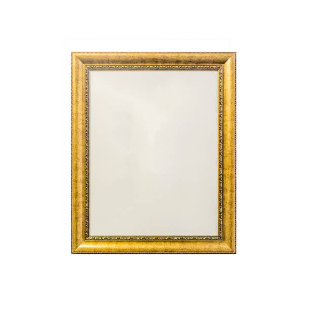 istock Golden vintage photo frame isolated on white 869242160