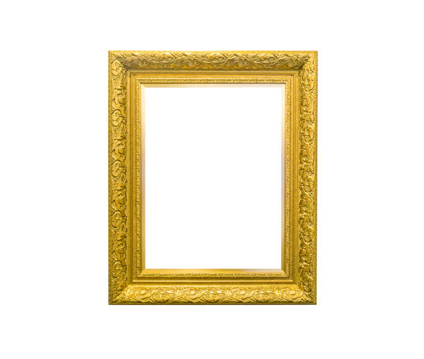 istock Golden vintage photo frame isolated on white 869242298
