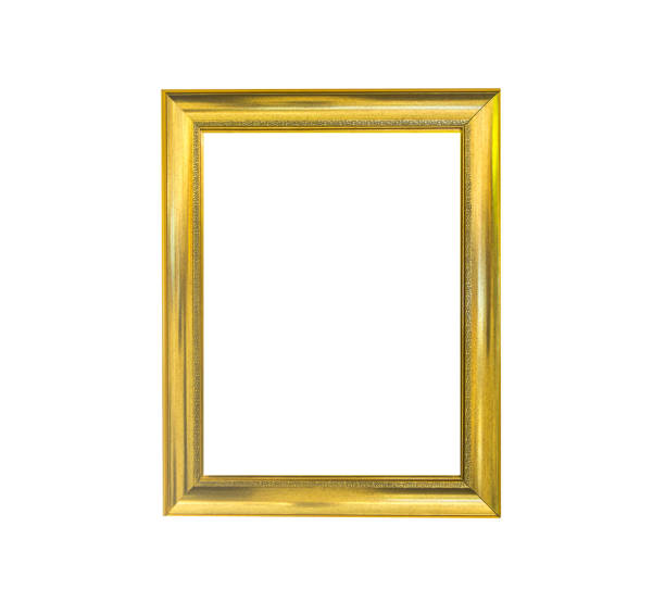 istock Golden vintage photo frame isolated on white 869242640