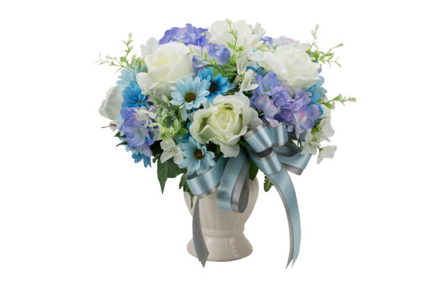 istock Beautiful bouquet of  Artificial flowers isolated on white 869246946