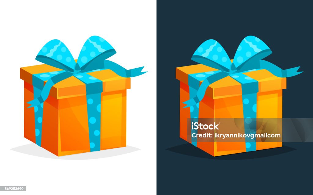 Festive Gift In Rectangular Box With Pattern Stock Illustration ...