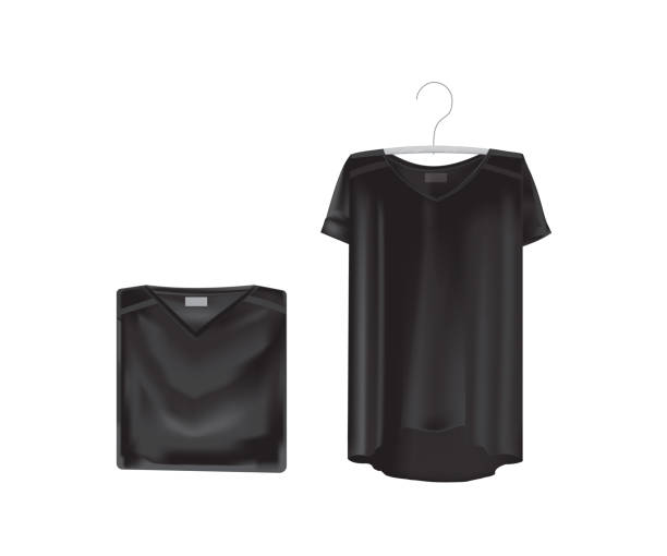istock Black mockup of women`s t-shirts - tunics 869254584