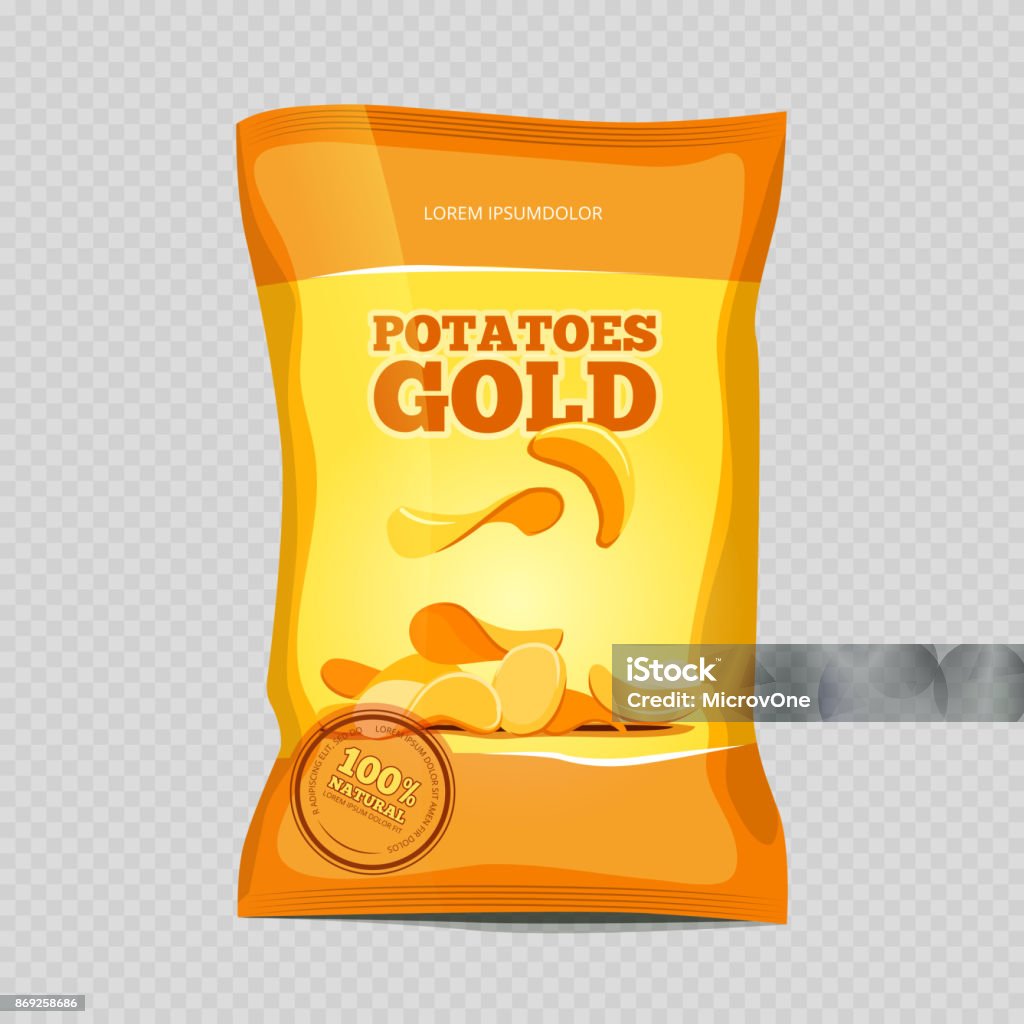 Crisp potato chips snacks Crisp potato chips snacks isolated on transparent background. Vector illustration Potato Chip stock vector