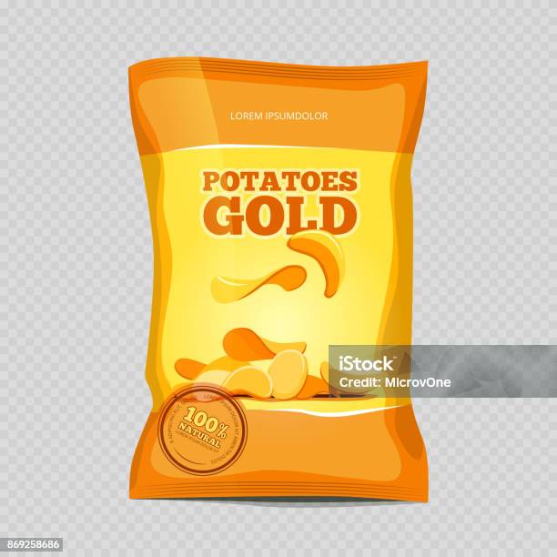 Crisp Potato Chips Snacks Stock Illustration - Download Image Now - Potato Chip, Heap, Stack
