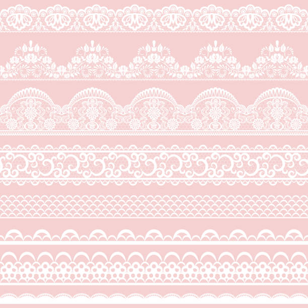 nahtlose weiße schnürsenkel - lace white pattern flower stock-grafiken, -clipart, -cartoons und -symbole