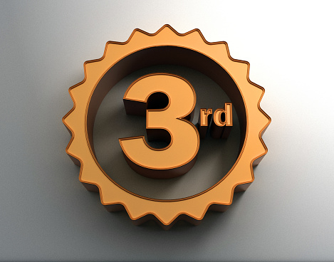 3rd To Bronze 3d Word Third On The Wall Background 3rd Place Decoration ...