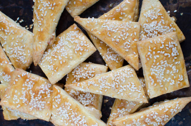 istock Home-made shortbread cookies with cheese and sesame seeds 869266472