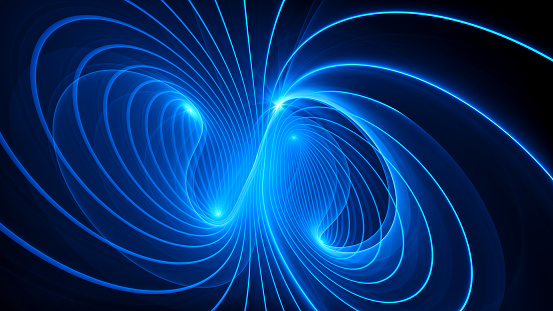 Mysterious electromagnetic field, computer generated abstract background, 3D rendering