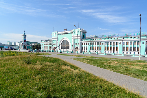 Novosibirsk: Building of Novosibirsk railway station in Siberia. It was built in 1939.