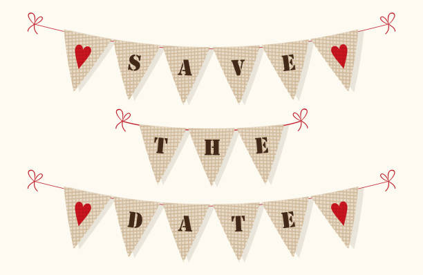 istock Cute vintage bunting flags with hearts and letters 869270782
