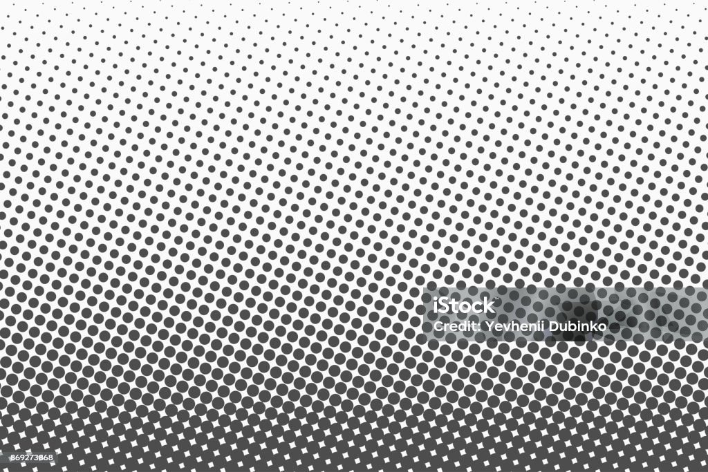 Halftone dots. Monochrome vector texture background for prepress, DTP, comics, poster. Pop art style template Halftone dots. Monochrome vector texture background for prepress, DTP, comics, poster. Pop art style template. Vector Comic Book stock vector