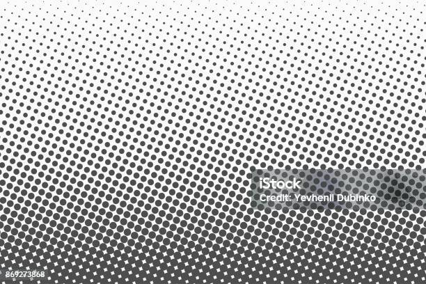 Halftone Dots Monochrome Vector Texture Background For Prepress Dtp Comics Poster Pop Art Style Template Stock Illustration - Download Image Now