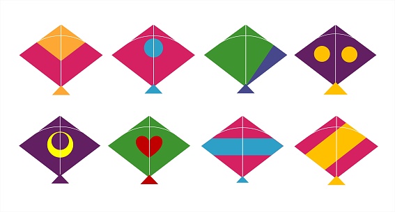 Kite Color Patterns Kite Design Colour Patterns Stock Illustration - Download Image Now ...