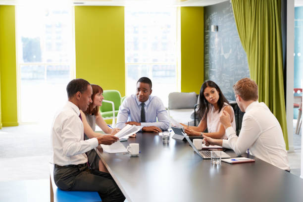 Business colleagues having an informal meeting at work