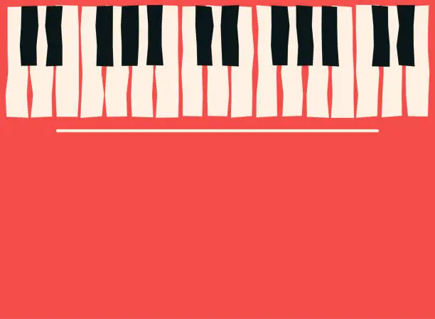 Vector illustration of Piano keys. Music poster template. Jazz and blues music concert background