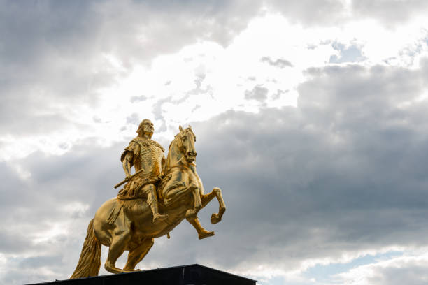 istock Golden rider statue in Dresden, Germany 869282922