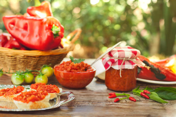 istock Delicious Ajvar served to eat 869283442