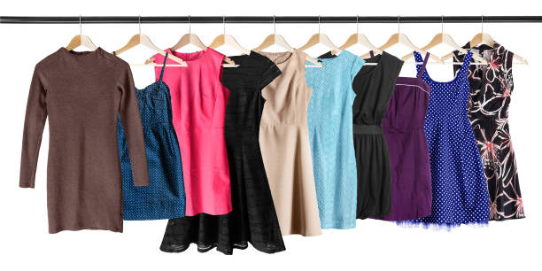 Set of dresses isolated