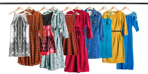 istock Group of dresses isolated 869283594