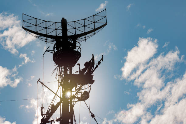 military radar air surveillance on navy ship