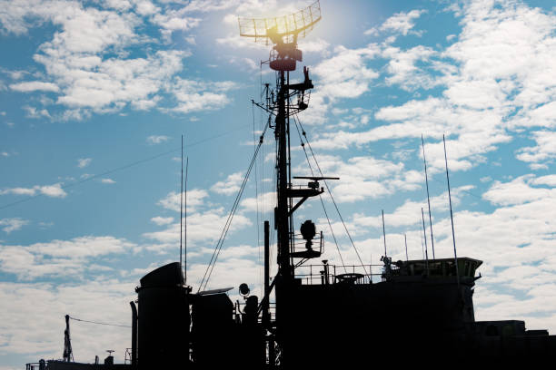 military radar air surveillance on navy ship