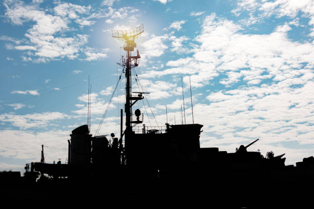 istock military radar air surveillance on navy ship 869306336