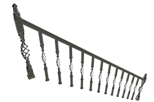 istock 3d rendering of rail of a stairs on a white background 869314346