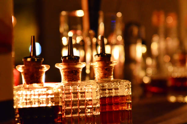 istock Glass Bottles on Bar Counter 869320808