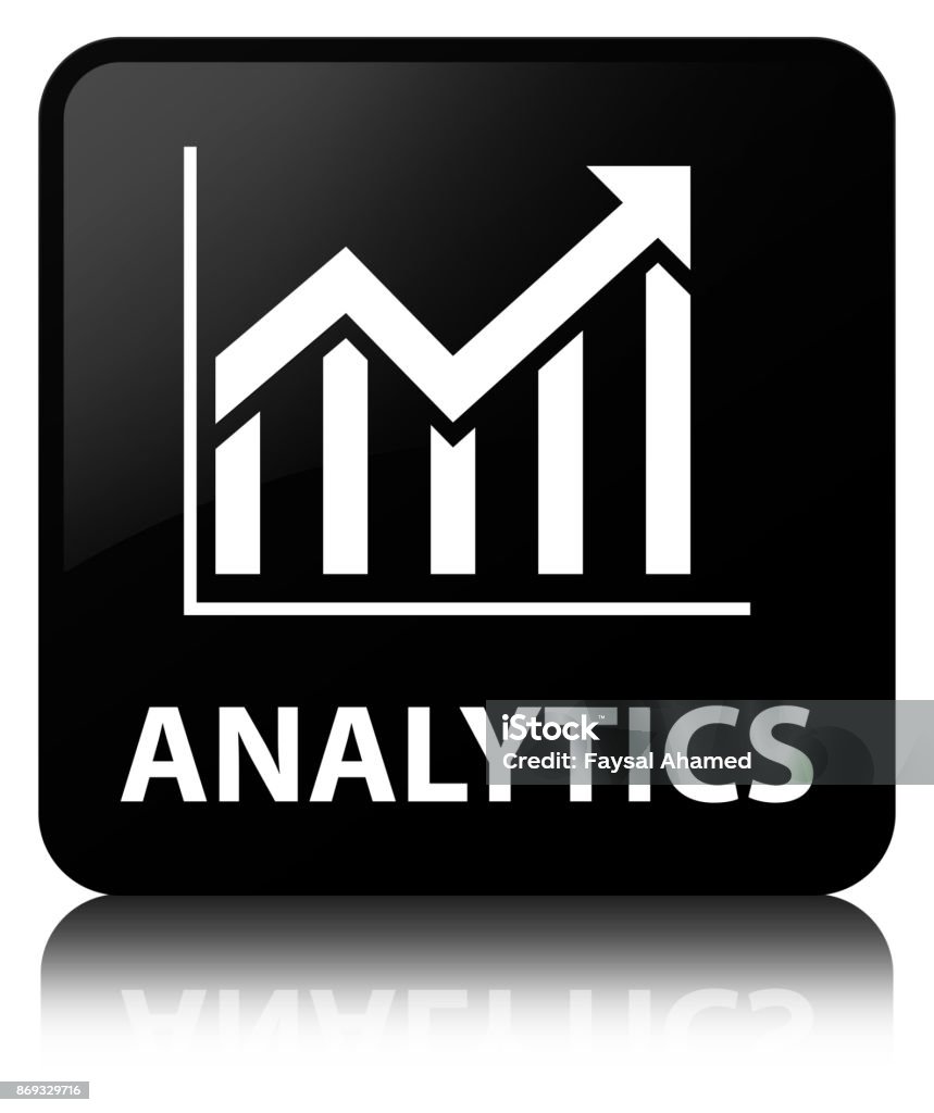 Analytics Button Analytics Black Square Button Stock Illustration - Download Image Now ...