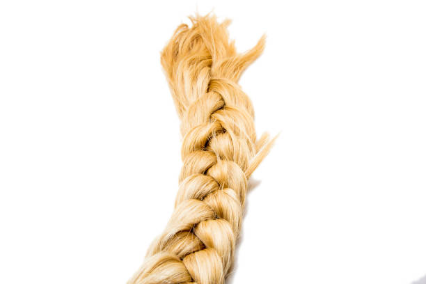 istock Blonde pigtail isolated on white 869356756