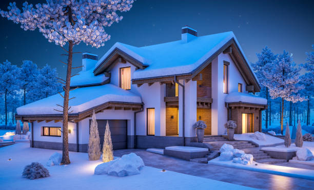 istock 3d rendering of modern cozy house in chalet style 869363780