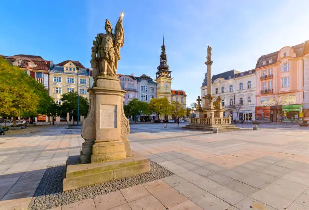 Central square of Ostrava Czech Republic, Europe.