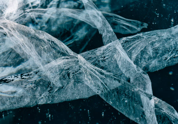 istock cracks on the ice  of lake Baikal 869371972