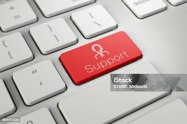 Support Button Stock Photo - Download Image Now - IT Support, Support, Technology