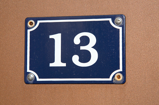 Number Thirteen - 13 on Wall