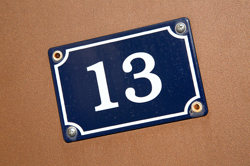 Number Thirteen - 13 on Wall