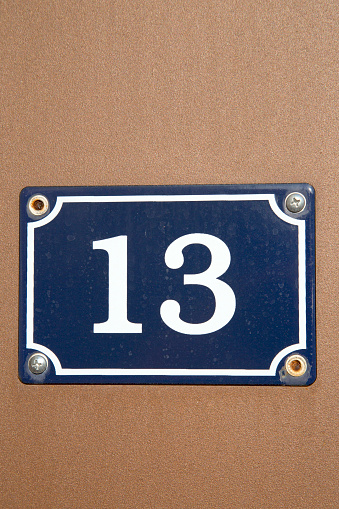 Number Thirteen - 13 on Wall,