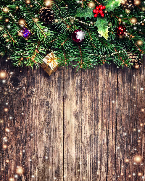 istock Christmas fir tree branches with toys 869379486