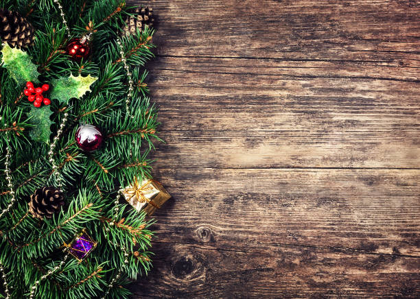 istock Christmas fir tree branches with toys 869381282
