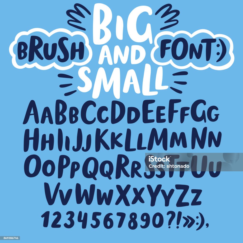 Brush Hand Drawn Big And Small Letters Stock Illustration