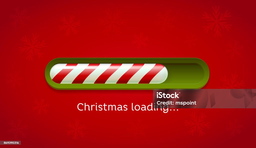Loading Christmas. Red and green web bar on dark red background with snowflakes Loading Christmas. Red and green web bar on dark red background with snowflakes. Greeting card, web, brochure or poster template. Vector Illustration. Christmas stock vector