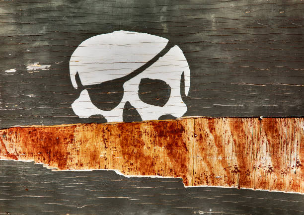 Golden human skull with crossed bones. 3D illustration