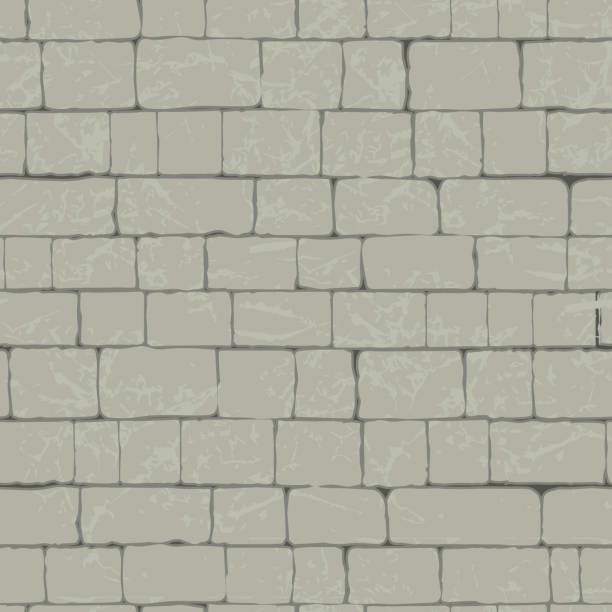 Stone Wall Pattern Stone wall seamless pattern. Beautiful vector image in grey color. architectural exterior marble stone wall texture stock illustrations