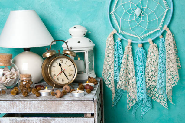 istock Bedroom decor on aquamarine 869401250