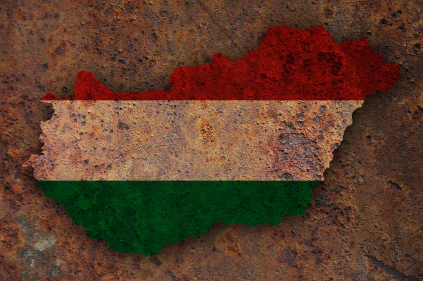 istock Textured map of Hungary in nice colors 869401624