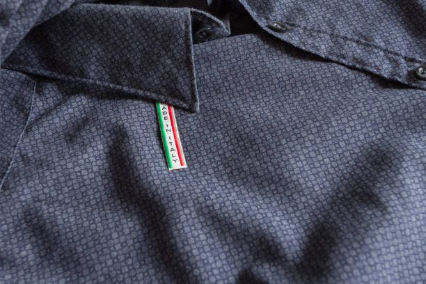 istock Made in Italy label on blue cotton shirt 869402188