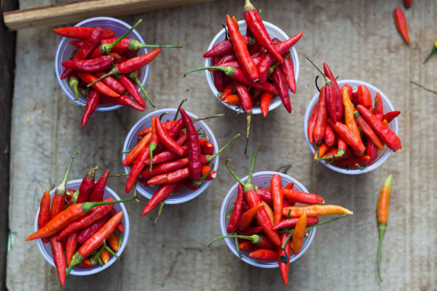 istock Red chili pepper (malagueta in portuguese) on the market 869411578