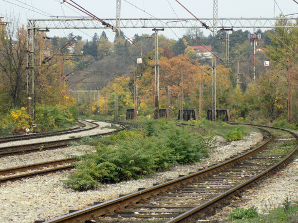 istock railroad junction in the autumn landscape 869415318
